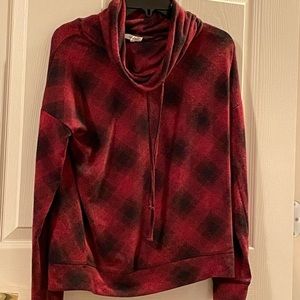 Red and black sweatshirt